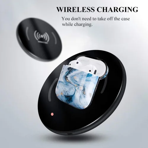 Vista 6 de Funda protectora rígida para Airpods con llavero, compatible con AirPods 21, para niñas, niños o adultos, duradera y a prueba de golpes