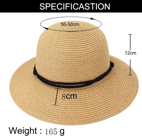 Vista 4 de YOLAI Beach Hats for Women Wide Brim Sun/Hat for Girl UPF 50+ Sun Sun Protective Sun Hat Foldable Roll Up Cap Beige
