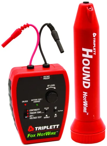 Vista 3 de Triplett 3388 Fox & Hound HotWire Kit de Rastreo de Cables con Sonda y Tono de Cable Vivo con Sensibilidad Ajustable - Rastrea Cables de 0 ~ 250 VCA