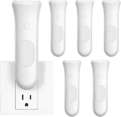 Vista 11 de ROSSEX Farolas de emergencia 4 en 1 para fallas de energía en el hogar, linterna LED recargable con enchufe de pared, linterna de noche con Blanco