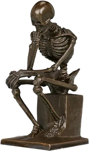 Vista 10 de Estatuas de bronce de esqueleto pensador esculturas de Rodin TPE-998 Figuras de metal para decoración del hogar, 10 piezas