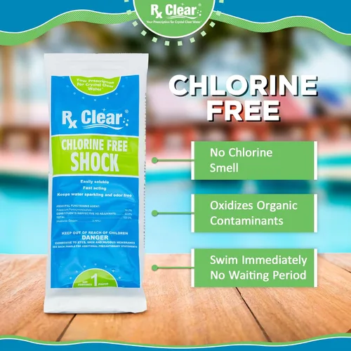 Vista 2 de Rx Clear Amortiguador de piscina sin cloro para piscinas y spas Bolsas