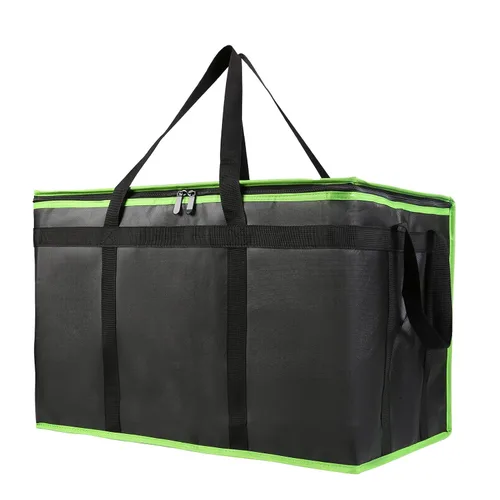 Vista 25 de Bodaon Bolsa de entrega de pizza aislada, 20" x 20" x 8" bolsas calentadoras de pizza para mantener caliente, bolsa aislada para entrega de Negro