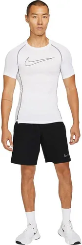 Vista 6 de Nike Pro Dri-FIT - Camiseta de manga corta para hombre, BlancoNegro
