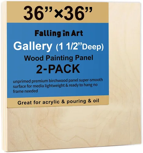Vista 16 de Falling in Art Paquete de 2 paneles de lienzo de madera de abedul sin