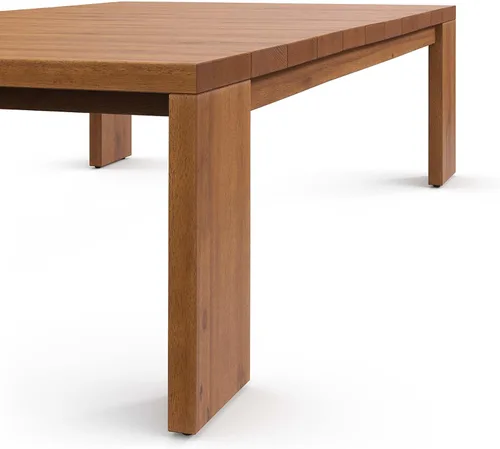 Vista 7 de Modway Tahoe - Mesa de centro rectangular de madera de acacia para exteriores en color natural, ideal como mesa de centro de jardín o mesa de porche