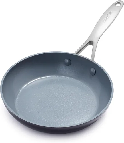 Vista 14 de GreenPan Valencia Pro - Juego de sartenes antiadherentes de cerámica de 10 y 12 pulgadas, utensilios de cocina anodizados duros sin PFAS, listos