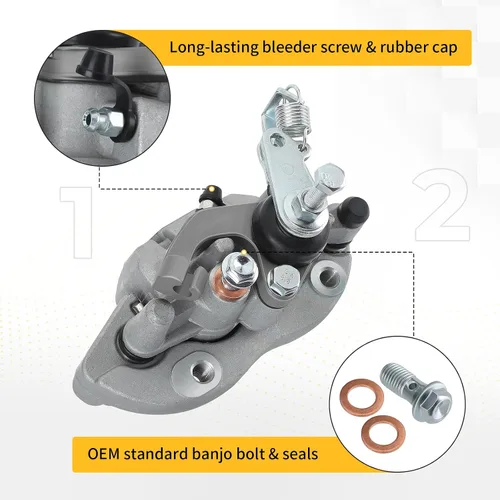 Vista 5 de M MATI Pinza de freno trasera para Yamaha YFZ450/YFZ450R/YFZ450X 2006-2021 Raptor 700/700R 2013-2021 5TG-2580W-21-00 5TG-2580W-20-00