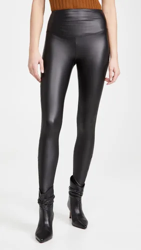 Vista 2 de Yummie Legging moldeador de piel sintética para mujer con cremallera lateral