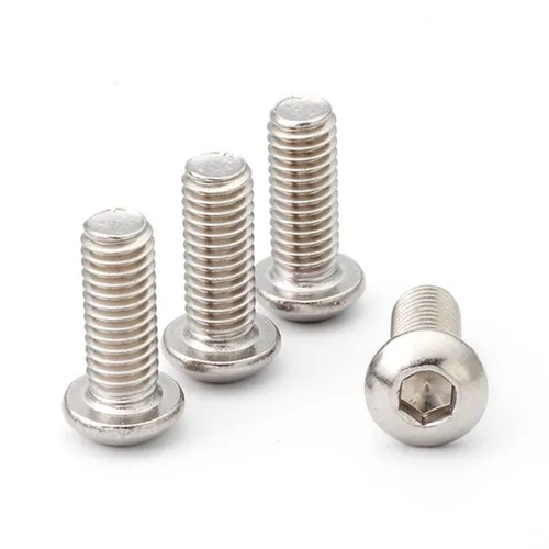 Vista 4 de 50 tornillos de cabeza de botón de 1/4-20 x 1-1/2, acero inoxidable 304 18-8, cabezal Allen, acabado brillante, rosca completamente a máquina
