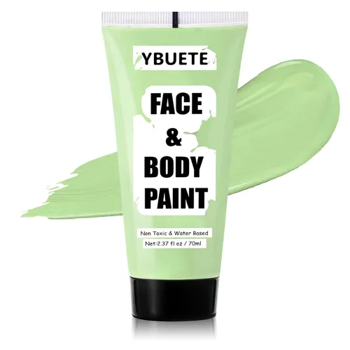 Vista 10 de YBUETE Pintura facial corporal a base de agua blanca para calavera Cosplay Blanco