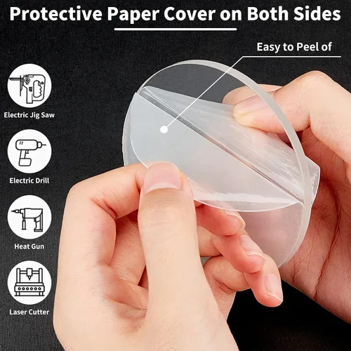 Vista 3 de NBEADS 20 hojas de acrílico transparente, círculos acrílicos redondos de 3.0 x 0.2 in, hojas de acrílico en blanco, paneles acrílicos para proyectos