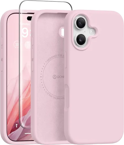 Vista 90 de GONEZ Funda magnética para iPhone 12 Case / 12 Pro Case, compatible con MagSafe, [protector de pantalla + protector de lente de cámara], funda