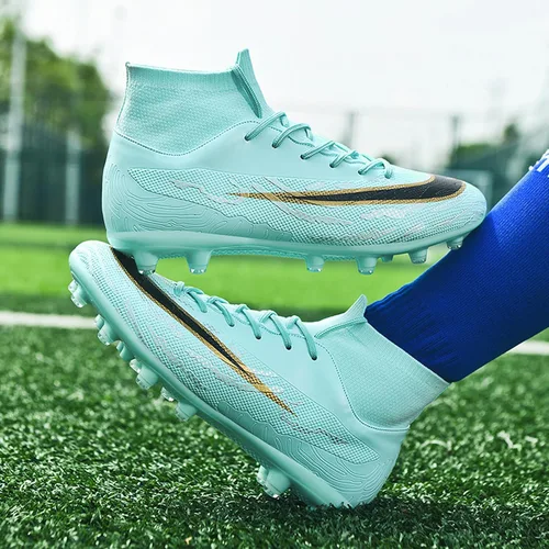Vista 5 de ASOCO DREAM Zapatos de fútbol para hombre, zapatos de fútbol para terreno firme, entrenamiento profesional, botas de fútbol para interiores