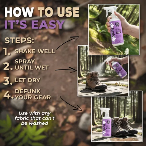 Vista 6 de Spray ambientador de tela, 32 oz. Spray removedor de olores 'lavanda'. Desodorizador de zapatos, desodorante de alfombras, eliminador de olores