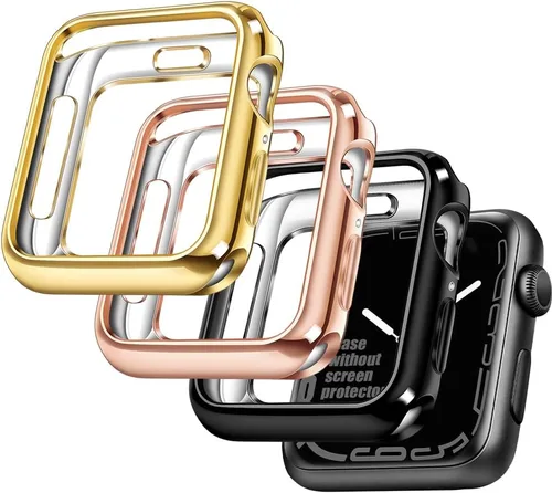 Vista 12 de top4cus - Funda ecológica protectora, de TPU suave y flexible, compatible con iWatch Series 5, Series 4, Series 3, Series 2 y Series 1 Negro