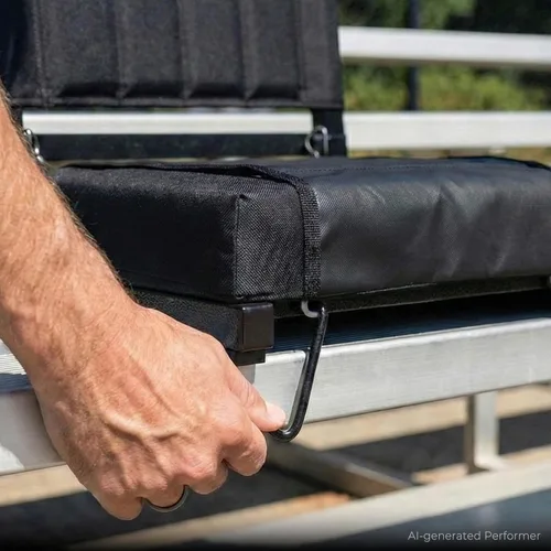 Vista 6 de Asientos de estadio con soporte trasero para gradas día del juego, deportes Sillas de gradas acolchadas de 2.8 pulgadas de grosor con ganchos