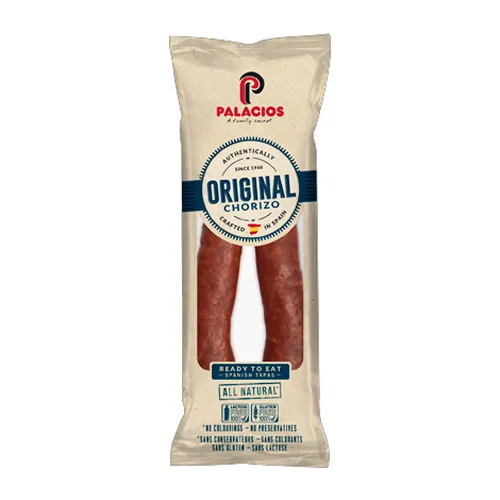 Vista 5 de Chorizo Autentico HOT de Palacios. Importado de España. Paquete de 6 unidades de 7.9 oz