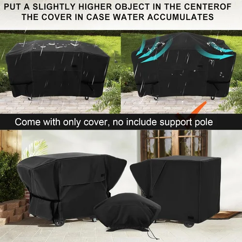 Vista 5 de NettyPro Cubierta de plancha para parrilla Blackstone de 28 pulgadas, impermeable, resistente a los rayos UV, 2 quemadores, cubierta de parrilla