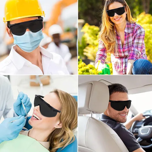 Vista 3 de Gafas de sol de seguridad tintadas para hombres envolventes con protección UV oscuras