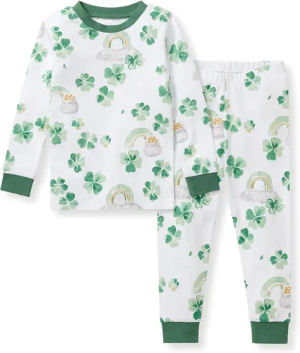 Vista 39 de Burt's Bees Baby Pijama para niña, 2 piezas, camiseta de manga larga y pantalones de algodón orgánico