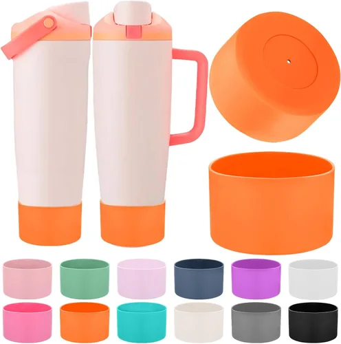 Vista 10 de Mity rain 2 piezas de botas protectoras de silicona para botellas y vasos FreeSip Sway de Owala de 30 oz y 40 oz - Accesorios para owala, mejora
