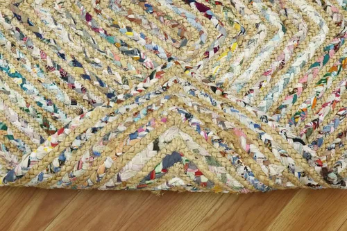 Vista 106 de Natural Jute Collection - Alfombra rectangular de 2 x 3 pies, alfombra de yute trenzada a cuadros multicolor de 0.27 pulgadas de grosor, ideal