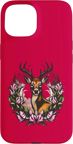 Vista 5 de Arkansas Deer with Antlers and Apple Blossom Tattoo Art Case for iPhone 17