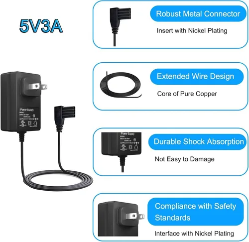 Vista 4 de Adaptador de fuente de alimentación de 5 V CA Cable cargador para bomba Moog Zevex Enteralite Infinity, para bombas Zevex Infinity Orange Cable