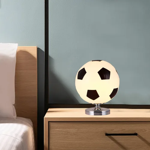 Vista 6 de Lámpara de escritorio de mesa de balón de fútbol de cristal, regalo para fanáticos del fútbol, regalo de Navidad para adolescentes