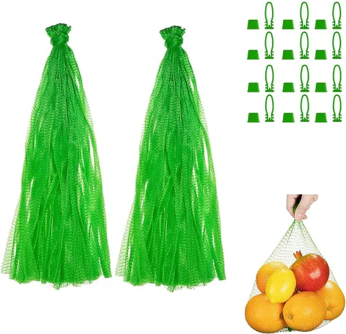 Vista 9 de 100 bolsas para eclosionar huevos de plástico elástico fuerte de 15 pulgadas, bolsa de malla reutilizable para verduras, frutas y juguetes Cierres