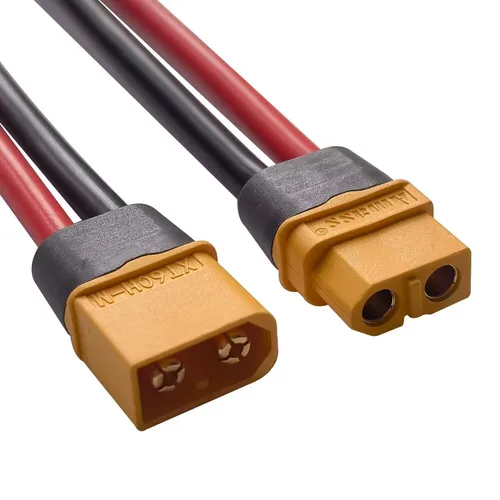 Vista 4 de XT60 Cable de extensión XT60 macho a XT60 hembra conector con cable 1M 12AWG compatible con panel solar RV estación de energía portátil generador