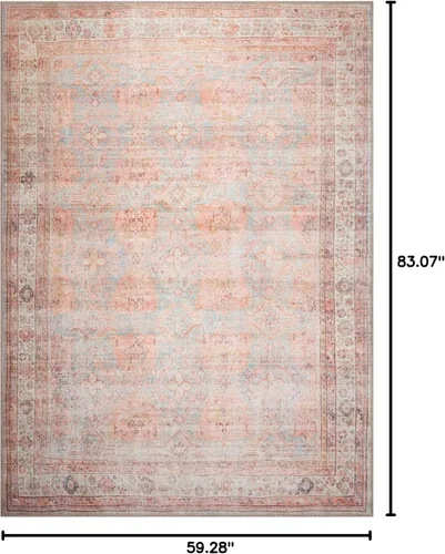 Vista 357 de GLN Rugs Traditional Collection - Alfombra de felpilla lavable a máquina, tradicional lavable, antideslizante, alfombra de felpilla de pelo corto