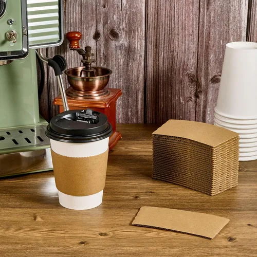 Vista 2 de Vplus - Juego de 200 fundas desechables para café, aptas para tazas de 10 a 24 onzas Perfecto para bebidas frías y calientes, funda fuerte
