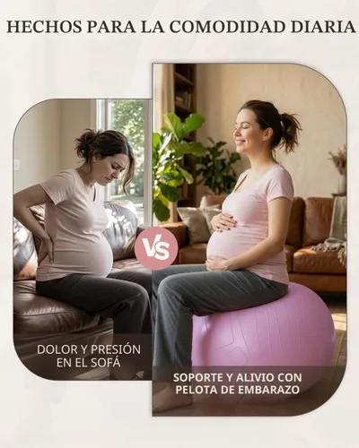Vista 3 de Trideer Pregnancy Ball for Daily Comfort & Labor, Exercise Guide Included Lavanda