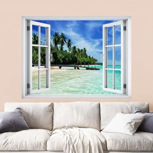 Vista 13 de wall26 Mural de pared extraíble de playa y mar tropical, 24 x 32 pulgadas