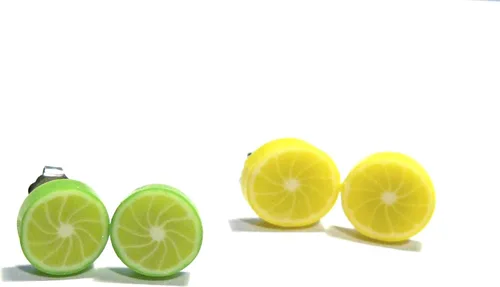 Vista 8 de Lemon and Lime Stud Earrings - Tiny Food Jewelry