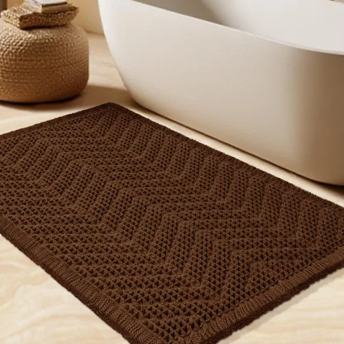 Vista 46 de Tapete de baño con diseño de gofre, moderno, bohemio, absorbente, antideslizante, ultrasuave, lavable a máquina, con letra de baño, dormitorio