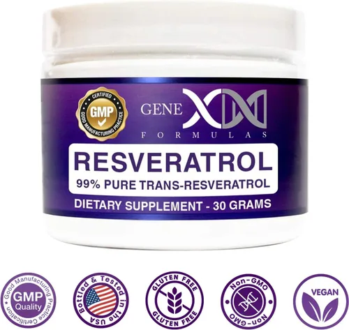 Vista 7 de GENEX Trans Resveratrol 1000 mg en polvo que sirve 99% de grado farmacéutico micronizado puro 30 porciones/1.06 oz 0.04 oz por día suministro
