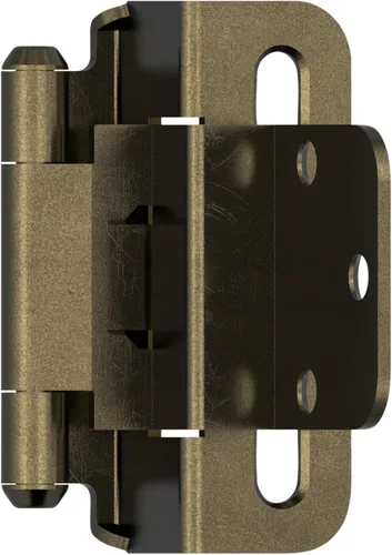 Vista 22 de Amerock BPR7540BB Bisagra de gabinete 1/2 pulg (13 mm) superpuesta de cierre automático de envoltura completa de latón pulido para puerta