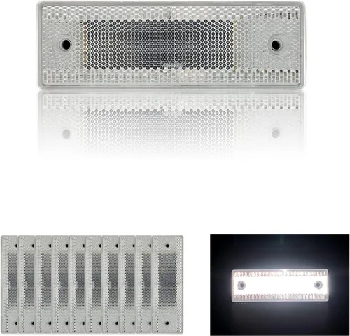 Vista 6 de Reflector - Rectángulo autoadhesivo de seguridad, impermeable, para entrada de buzón de remolque (modelo A/2 unidades, naranja)