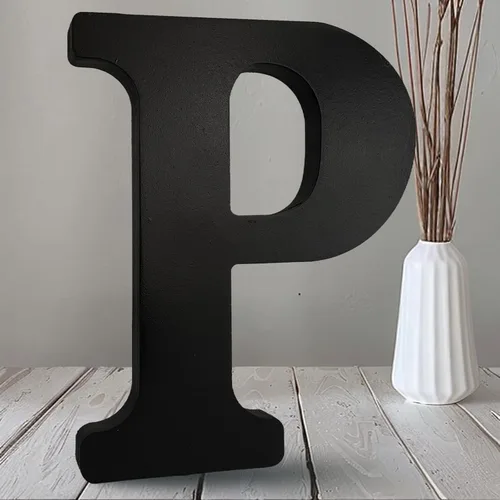 Vista 23 de AOCEAN Letras de madera negra de 10 pulgadas, letras de madera sin terminar para Halloween, letras decorativas de pie, rebanadas, decoración