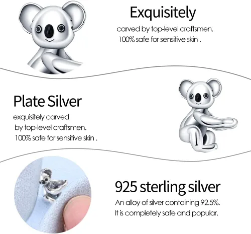 Vista 5 de TINSLO Christmas Theme Charm fits Pandora Bracelets, 925 Sterling Silver Pendant for Women Girls Christmas Gifts for Women Charm for Bracelet and