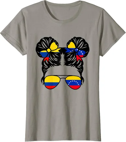 Vista 79 de Camiseta Half Colombian Half Venezolan Girl Colombia Kids Heritage, Gris