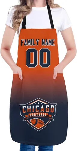 Vista 23 de Delantal personalizado con nombres y números personalizados, regalo para mamá y esposa, fanáticos, mujeres, cocina de cocina