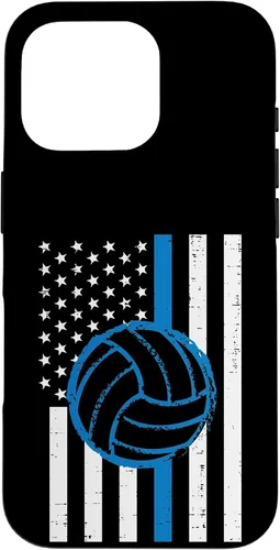 Vista 20 de US Flag Blue Line Volleyball Vintage Patriotic Police Cop Case for iPhone 17