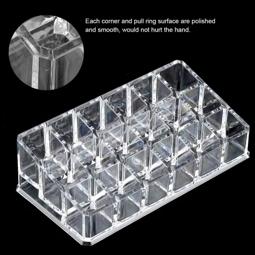 Vista 2 de Acouto Organizador de lápiz labial portátil con 18 ranuras, mini gabinetes, cajón, joyería, maquillaje, cosméticos, caja de almacenamiento, soporte
