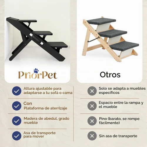 Vista 7 de Rampa para perros para sofá, antideslizante, resistente, plegable, soporta hasta 200 libras, ajustable de 7 a 20 pulgadas, plataforma de aterrizaje