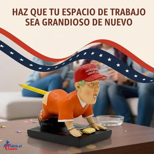 Vista 6 de Soporte para bolígrafo Donald Trump, mercancía de Donald Trump. Regalos divertidos para hombres, regalos de elefante blanco para adultos. Regalos