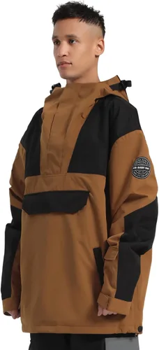 Vista 56 de GSOU SNOW Chaqueta de esquí para hombre, abrigo de nieve para snowboard, cálido, invierno, impermeable, con capucha